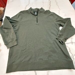 George Men's Olive 1/4 Zip Sweater